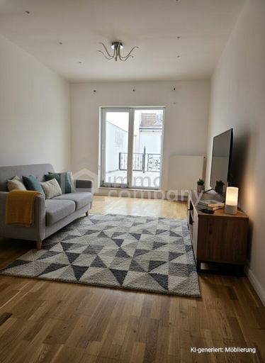 Wohnzimmer, KI generiert: Möblierung