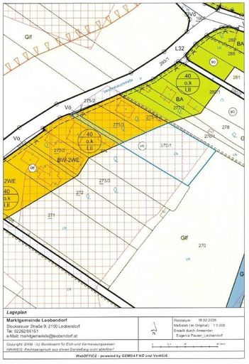 Flächenwidmungsplan Grundstück 2105 Oberrohrbach