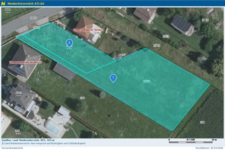 NÖ Atlas 2-Grundstück 2105 Oberrohrbach