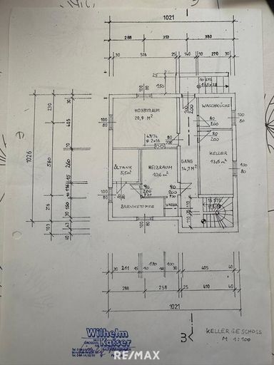 Grundriss Kellergeschoss Wohnhaus