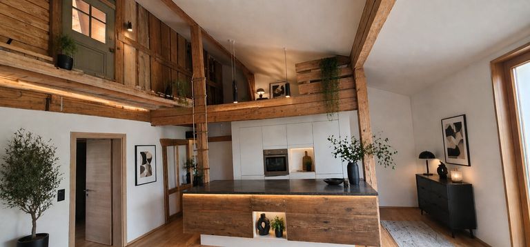 Küchenbereich - große Wohnung KI generiert