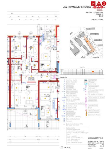 Wohnungsplan mit Maßen