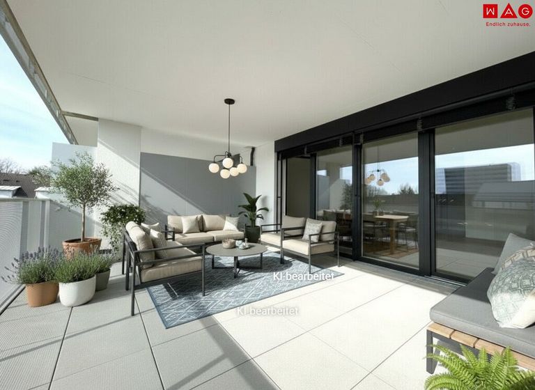 Möblierungsvorschlag Loggia KI generiert