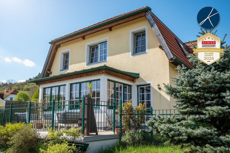 Ansicht West-Terrasse und Wintergarten