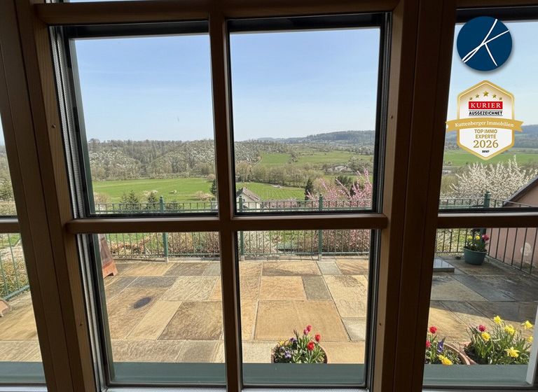 Ausblick von West-Terrasse und Wintergarten