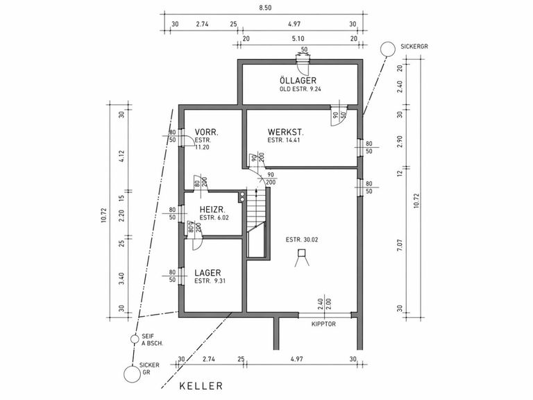 Planskizze Keller