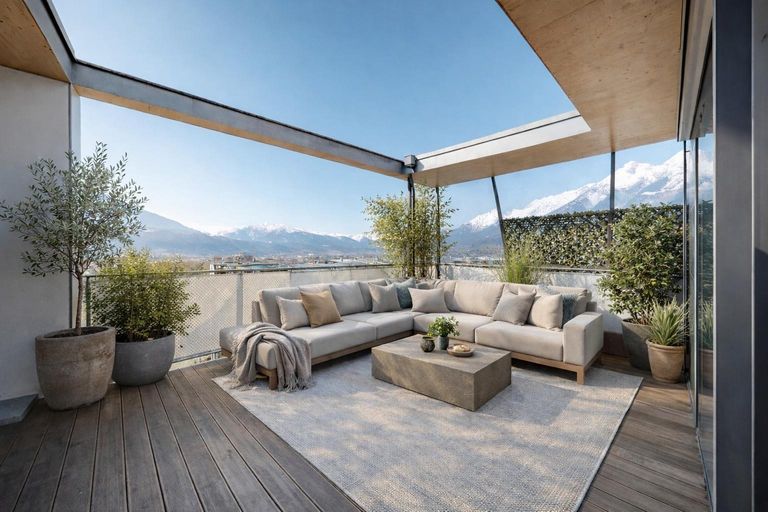 Terrasse mit Möbel-Visualisierung