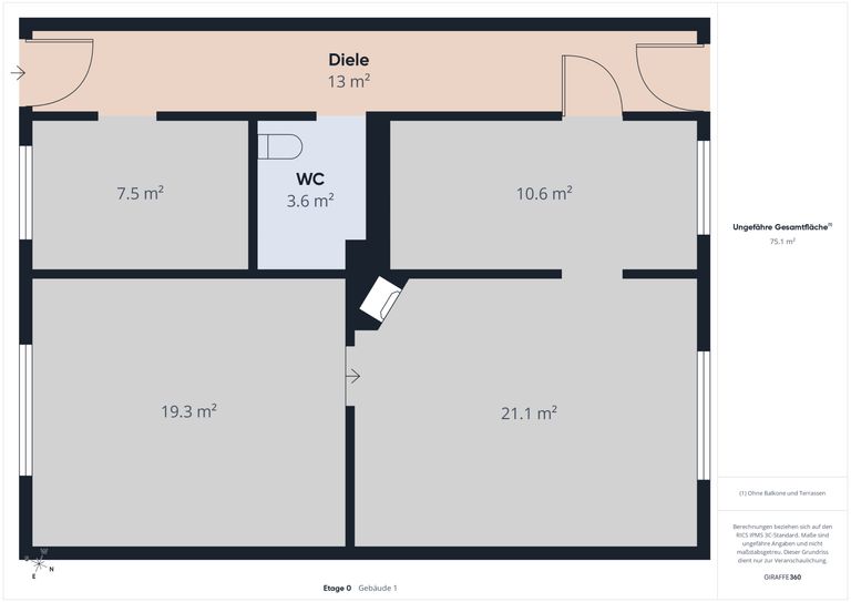 Grundriss Wohnfläche