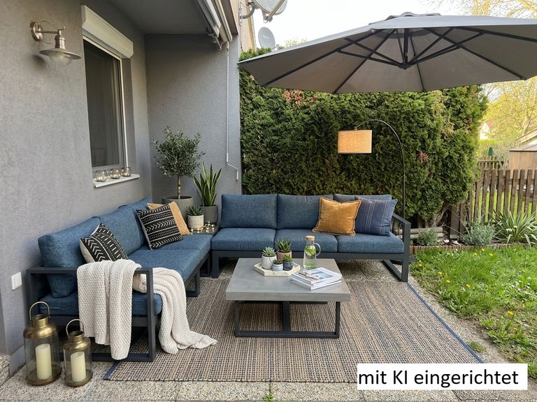 Terrasse mit KI eingerichtet