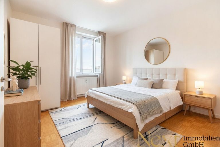 Schlafzimmer II (KI möbliert)