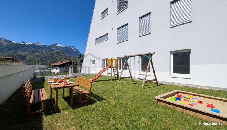 Garten auf der Südseite des Gebäudes