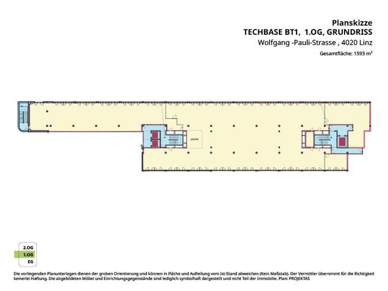Techbase BT1, 1.OG, Grundriss