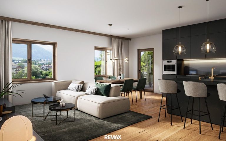 Visualisierung Wohn-Ess-Küchenbereich