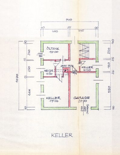 Grundrissplan Keller