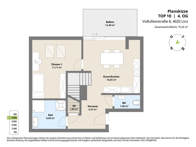 Planskizze Top 10 - 4.OG