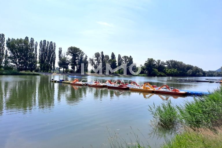 Schwimmen oder Bootfahren im Donauarm