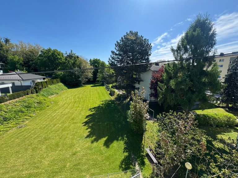 Blick von Balkon ins Grüne