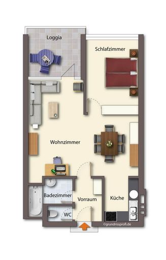 Grundriss möbliert