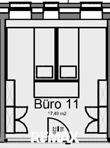 Grundriss Büro ca. 18m²