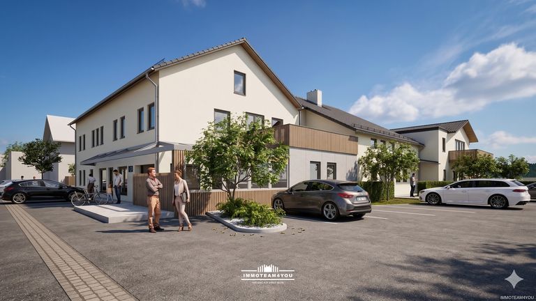 Konzept Ausbau Ist Variante 2-geschossig Blick vom Parkplatz 01