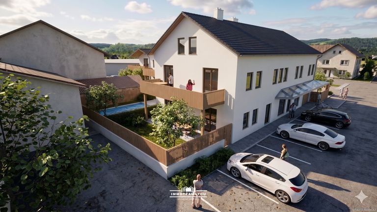 Konzept Ausbau Ist Variante 2-geschossig Blick vom Parkplatz 02
