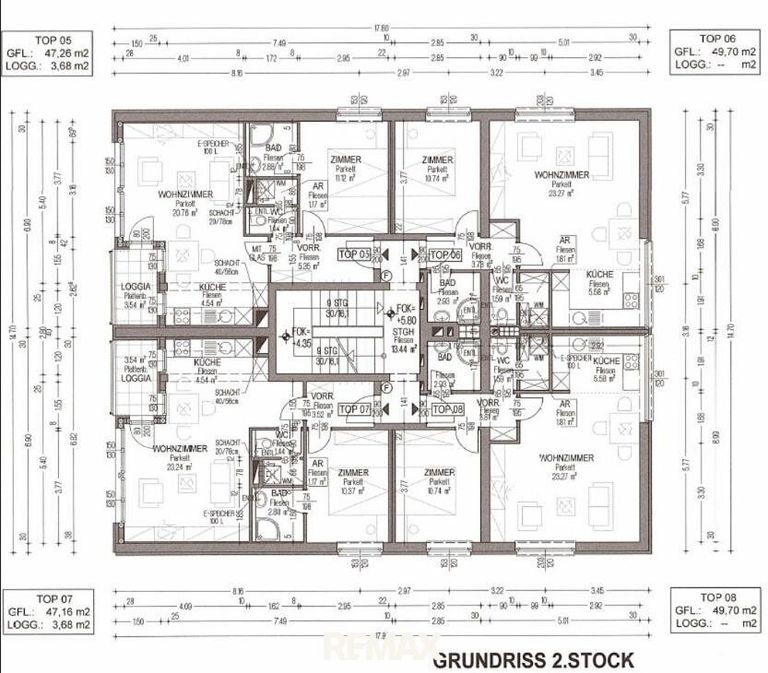 Grundriss Wohnhaus - 2. Stock