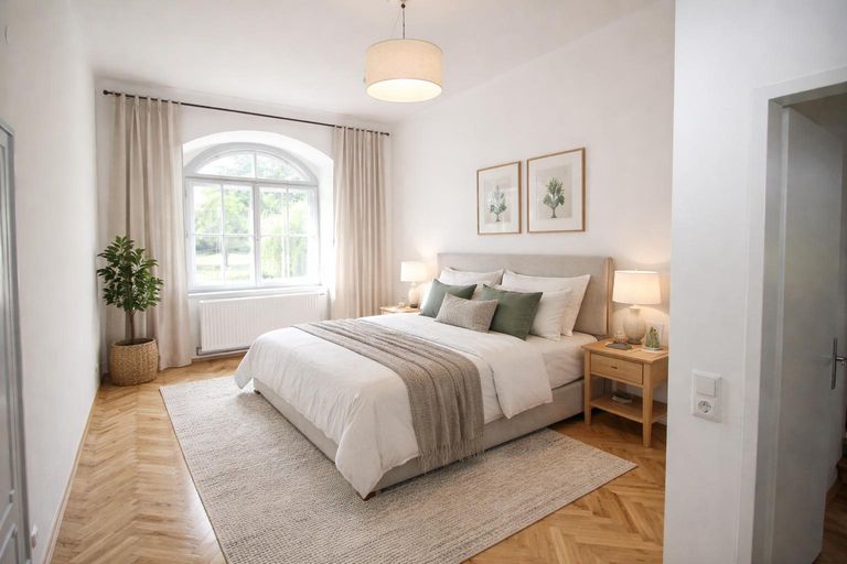 Helles Schlafzimmer (KI Visualisierung)
