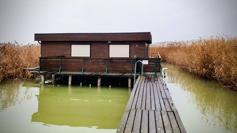 Hütte vom See aus gesehen...