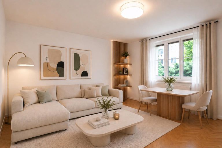 Wohnzimmer (virtuell eingerichtet)