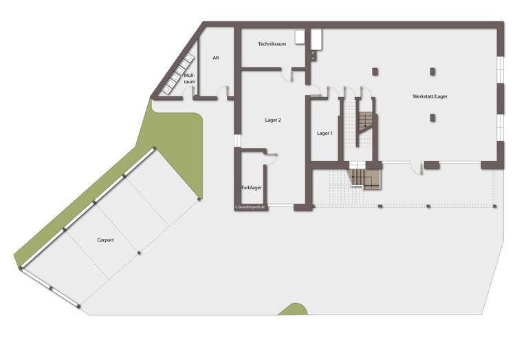 Kellergeschoss als schematische Darstellung