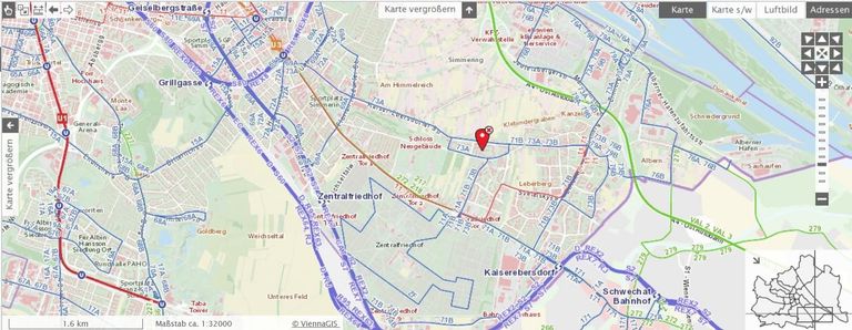 Lageplan mit Öffis