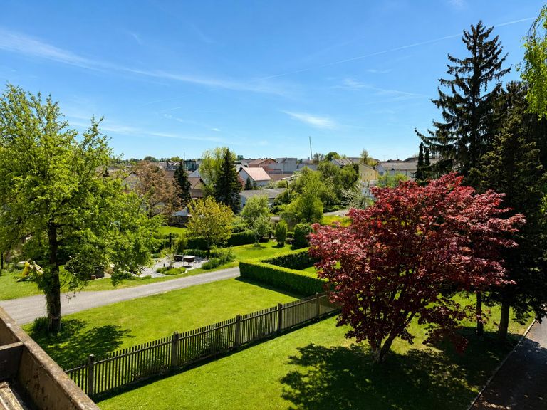 Aussicht von Balkon auf Peuerbach