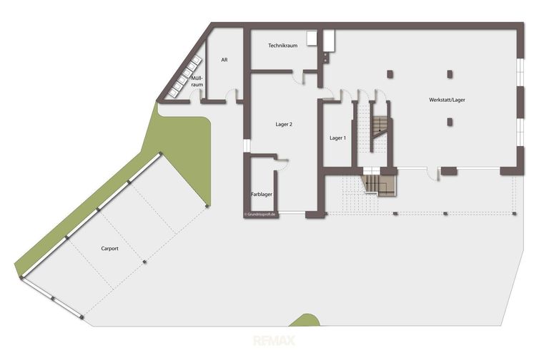 Kellergeschoss als schematische Darstellung