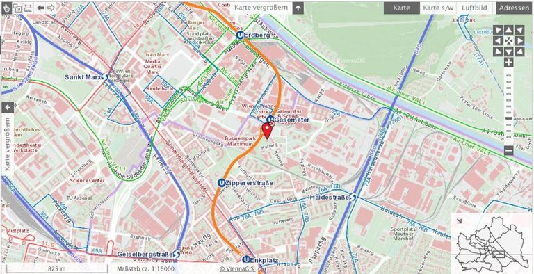Lageplan mit Öffis