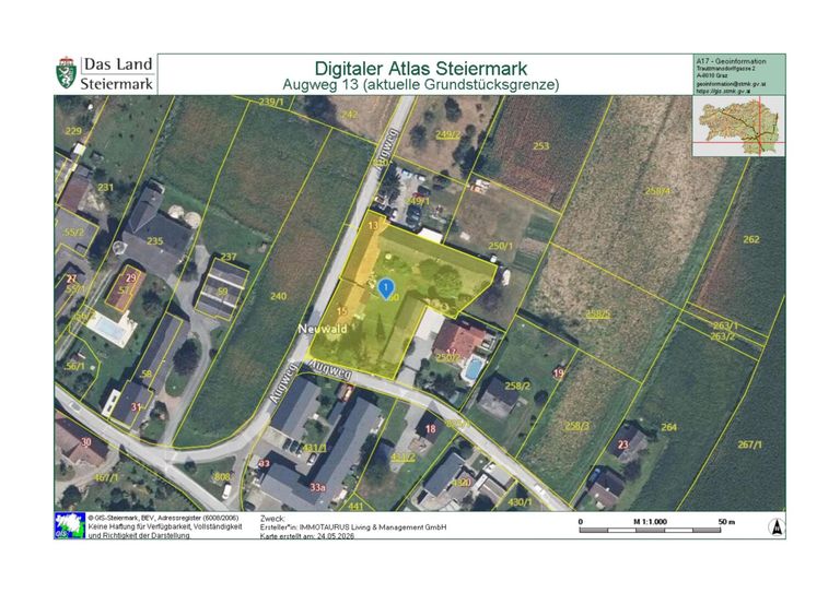 Gst.Nr. ".60" mit aktuell 2.028 m² lt. GK: Teilung ausstehend