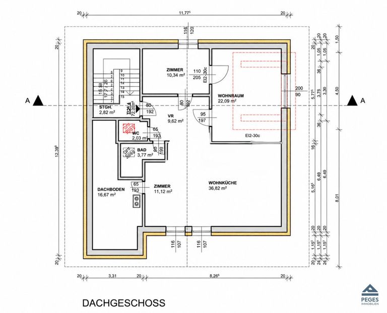 Plan Dachgeschosswohnung