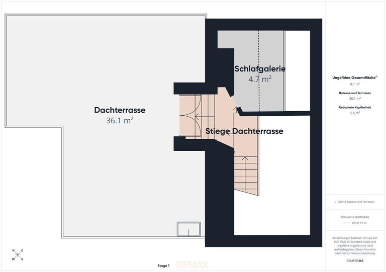 Galerie und Dachterrasse