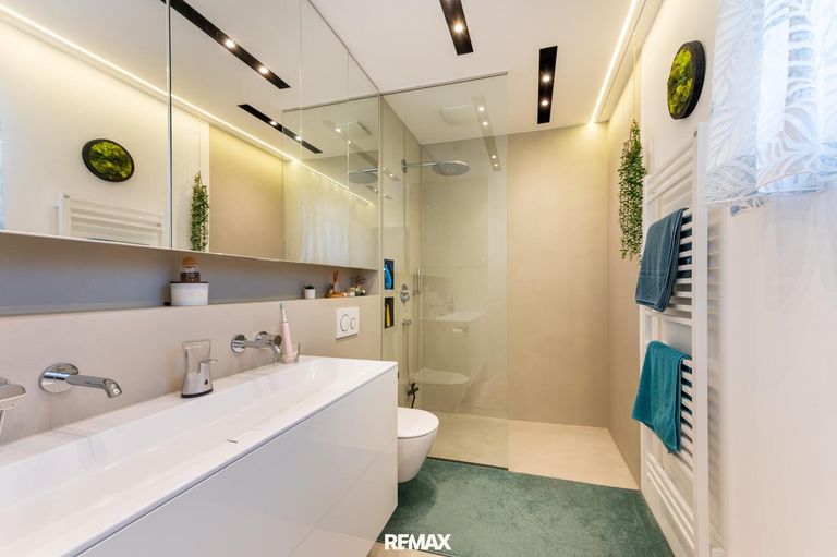 Badezimmer mit Walk in Dusche