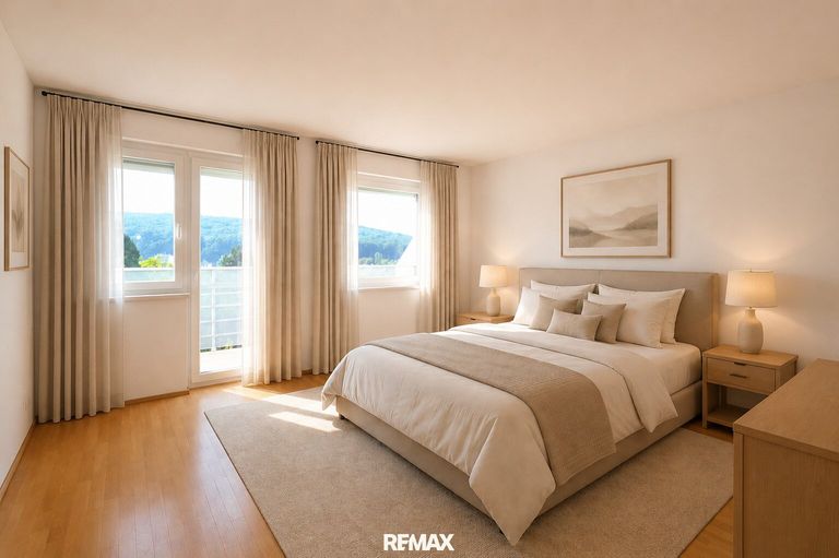 Schlafzimmer (virtuell eingerichtet)