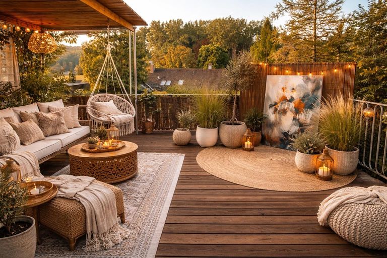 Terrasse, Möblierung KI-generiert