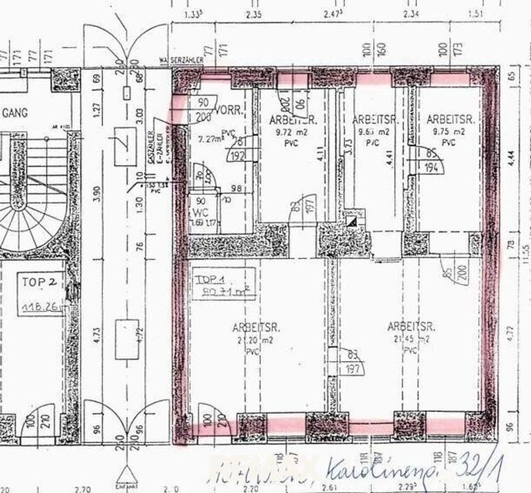 Ausschnitt Büro Grundriss