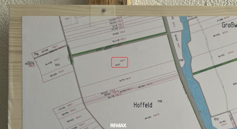 Plan mit Markierung vorl. Gr. Stk.