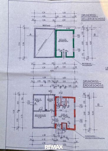 Grundriss Keller und EG Haus
