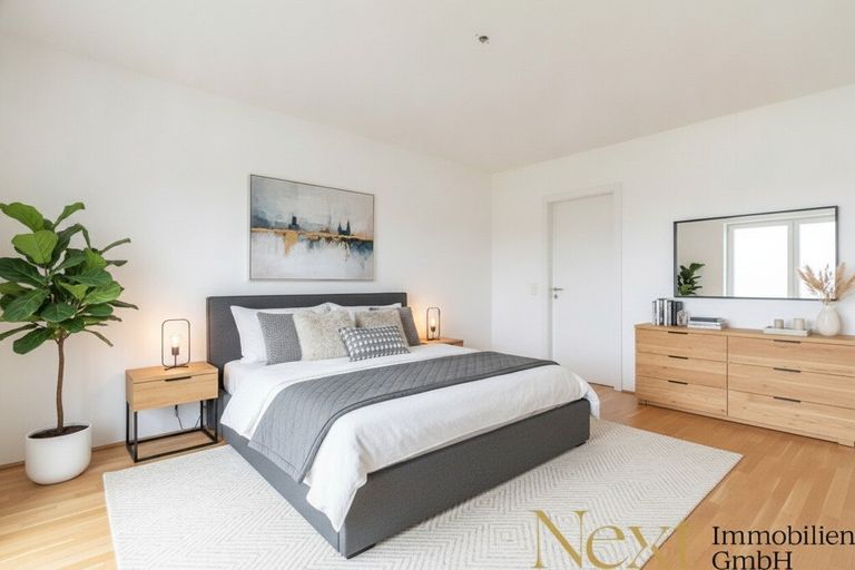 Schlafzimmer (KI möbliert)