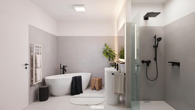 Bad mit Badewanne und Dusche