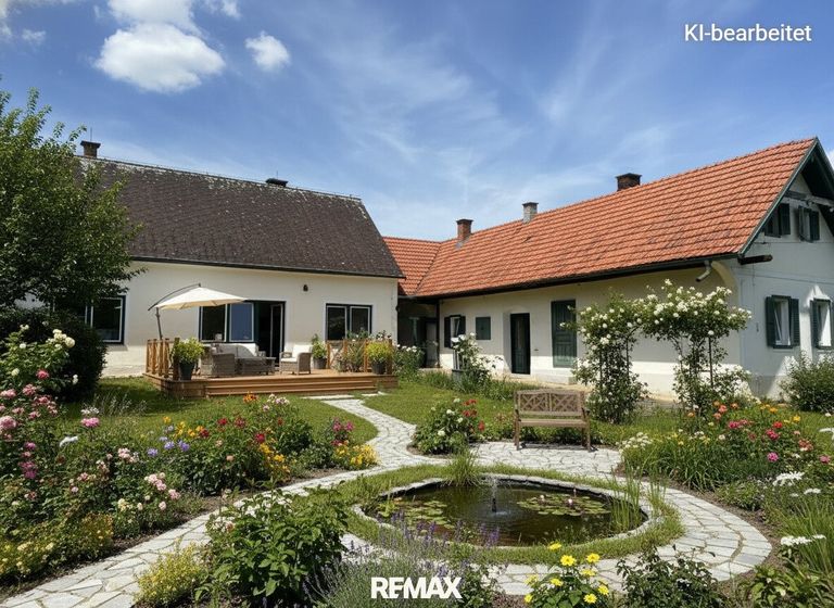 KI-bearbeitete Gartengestaltung