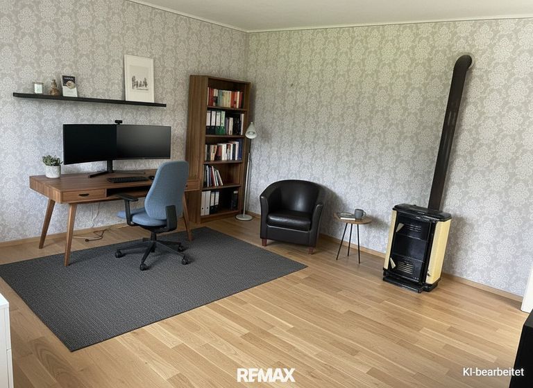 KI-bearbeitete Arbeitszimmer