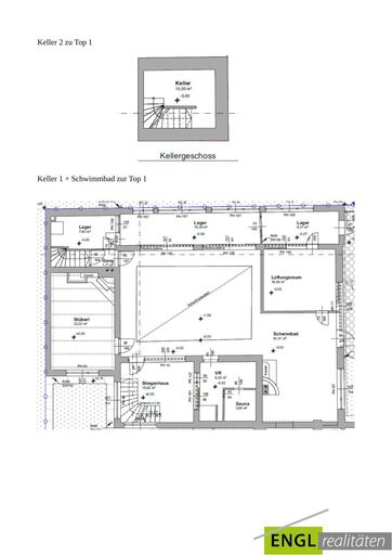 Keller 1 und 2 + Indoor-Pool zugehörig zu Top 1