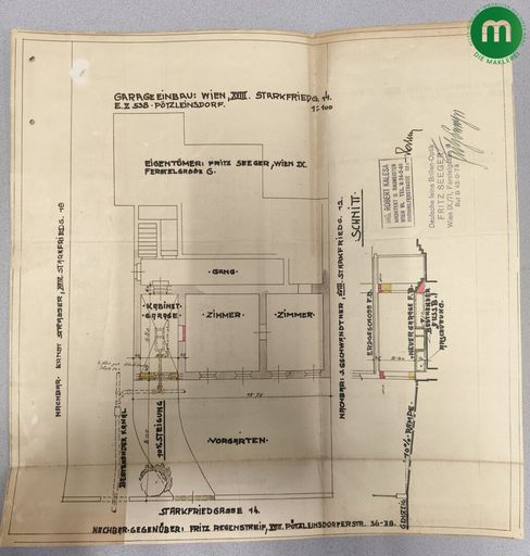 Plan Errichtung Garage