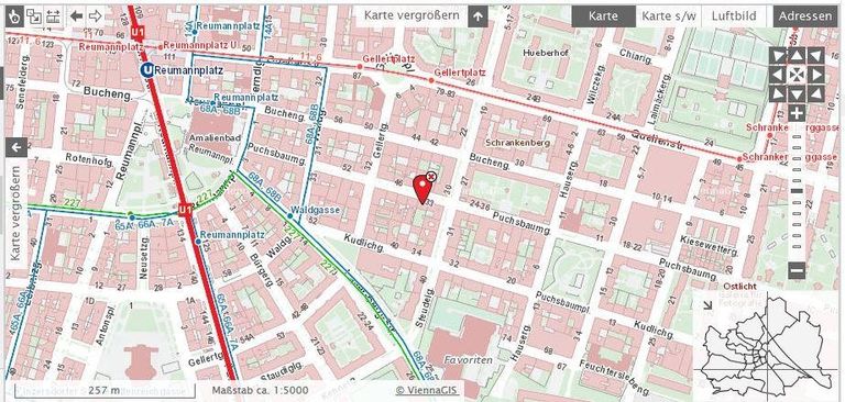 Lageplan mit Öffis